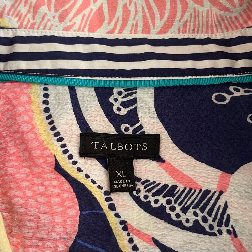 Talbots Pink and Blue Cotton Shirt - Picture 8 of 10